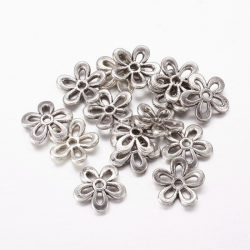 10 stk Perlenkappe Blume, Antiksilber,..