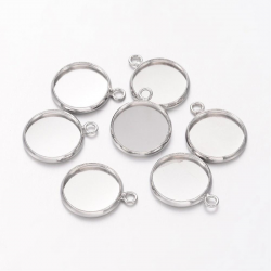 Cabochon-Anhänger, Platin Farbe, Fach:..