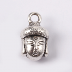 Buddha-Kopf, charm, Antik Silber Farbe..