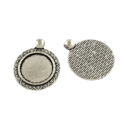 Cabochon Anhängerfassungen, Flachrund,..