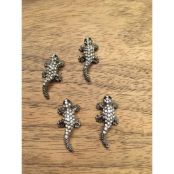 Strassgecko, black-metall 28x13x6.5mm ..