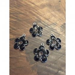 Blume schwarz 22x19x3mm