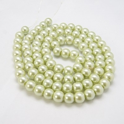 Glas Perlen pearlized,Honigtau, 10 mm ..