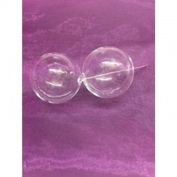 Glashohlkugel Transparent, 30 mm, Bohrung auf beiden seiten 2 mm
