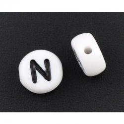 10 stk Acrylbuchstaben "N" , 7mm, bohrung 1mm