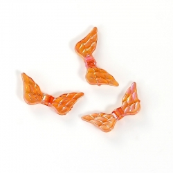 10 stk Acryl-Flügel Orange, Regenbogenfarben, 20mm x 9mm, Bohrung 1.4mm