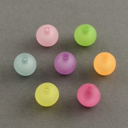 5 stk Gefrostet Acryl-Perlen, 16 mm, Bohrung: 3 mm