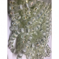 Strang Glasperlen matt, ab Farbe plattiert, Transparent, 8~9 mm, Bohrung: 1.5 mm