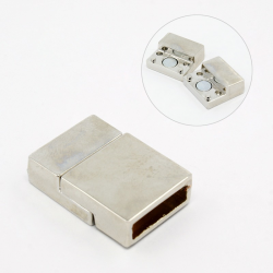 Magnetverschluss,Platin Farbe, 27x18x7 mm,Bohrung: 15x5 mm