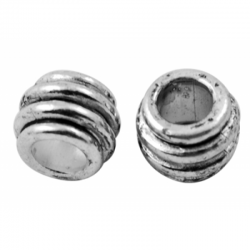Grosslochperlen Ringli ,Antiksilber ca. 6 mm x 8 mm , Bohrung: 4 mm