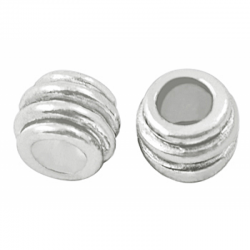 Grosslochperle Ringe, Silberfarbig, 8 mm x 6 mm, Bohrung: 4 mm