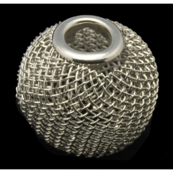 Drahtgeflecht Perlen, Platinfarben 16 mm im Durchmesser, 14 mm dick, Bohrung: 5 mm