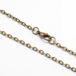 Halskette  mit Karabinerverschluss, antike Bronze, ca 70 cm lang