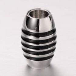 Edelstahl Magnetverschluss,schwarz&edelstahl, 18x11.5 mm, Bohrung: 6 mm