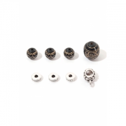 Perlenmix speziell zum gestalten der Perlenkugelschreiber Mix Metall/Kunststoff Perlen 6-14x5-16mm