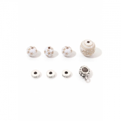 Perlenmix speziell zum gestalten der Perlenkugelschreiber Mix Metall/Kunststoff Perlen 6-14x5-16mm_1