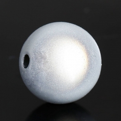 Acryl Miracle Perlen (Halbgebohrt) Rund Eisgrau ca. 8mm D., Loch:ca. 1.2mm