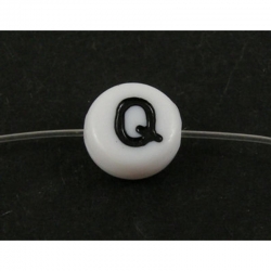 10 stk Acryl Buchstaben "Q" Perlen, 7mm, bohrung 1mm. 