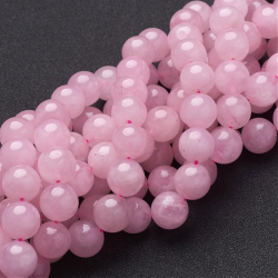 Natürliche Rosenquarz Perlen,12 mm, Loch: 1 mm; Ca. 32 Stk. / Strang