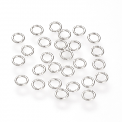 50 stk  Edelstahlringe, verlötete Biegeringe, Edelstahl Farbe, 4x0.7 mm