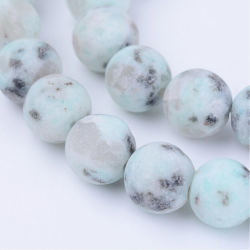 Strang natürliche Sesam Jaspis Perlen, matt, 8~8.5 mm, Bohrung: 1 mm, ca. 47 Stk. / Strang