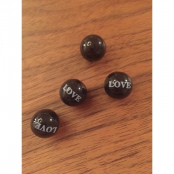 Schwarze Love-Perlen, 16mm, bohrung2.5mm