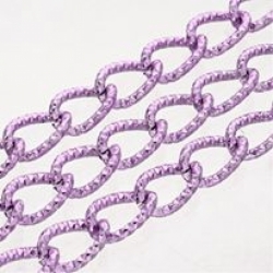 1m Aluminium Panzerkette, ellipsenförmige, Violett, 14x10x2 mm