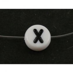 10 stk Acryl Buchstabenperle "X" ca 7mm D Loch:ca 1mm