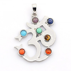 Vintage Chakra Schmuck Ohm, Platin, 40x33x4mm, Loch: 5x8mm 