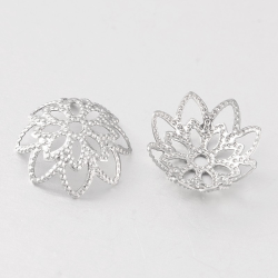 10 stk Perlenkappe aus 316 chirurgischem Edelstahl, Edelstahl Farbe, 10x4 mm, Bohrung: 1 mm
