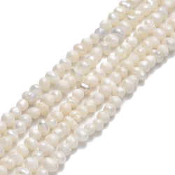 Strang natürlich kultivierte Süßwasserperlen, Kartoffel, beige, 2.5-3x3.5-4.5x3-4 mm, Bohrung: 0.5 mm, ca. 119-124 Stk
