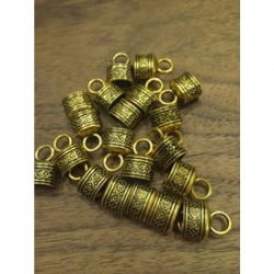 Endkappe antikgold, 18x13x9mm, bohrung 5mm